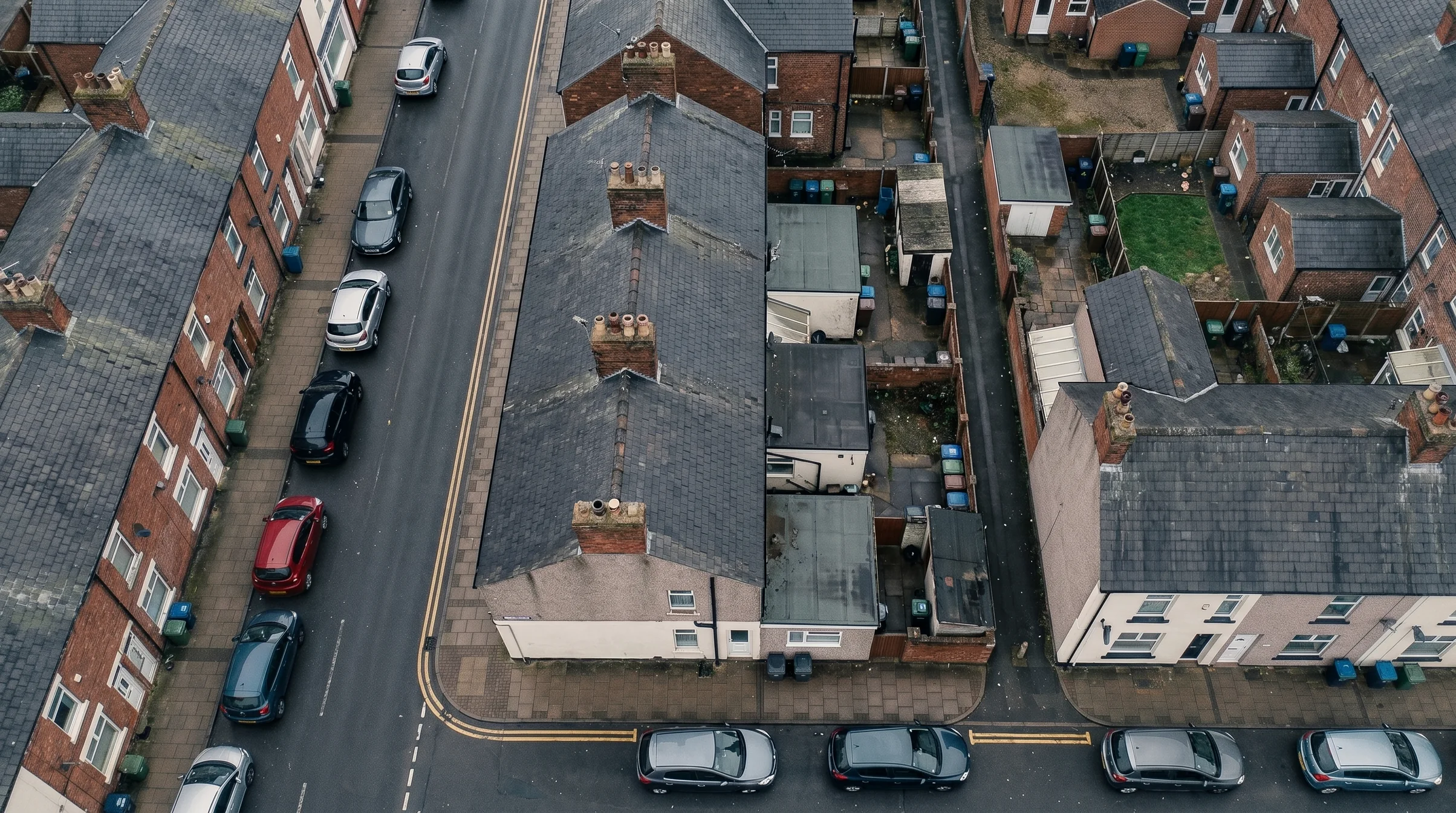 Land Apartments, a corner terrace, seen from above
