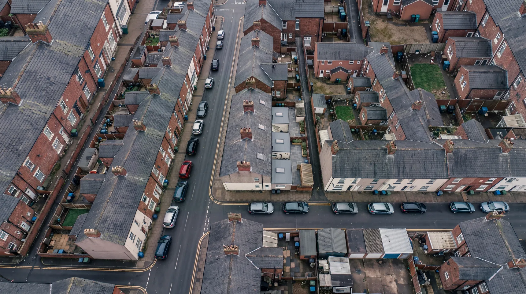 The finished terrace seen from higher up, among its neighbouring streets
